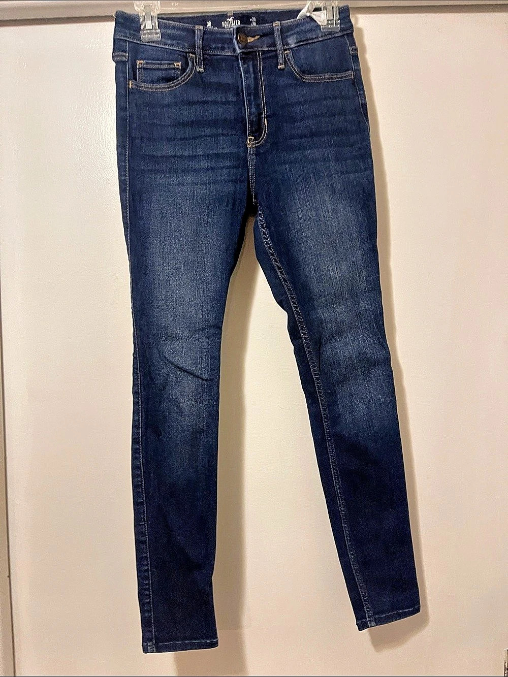 Hollister Advanced Stretch High Rise Skinny Jeans Blue Waist 26